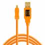 Tether Tools - Tether Tools TetherPro USB 2.0 A to Mini-B 8 pin 15' ORG