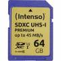 Intenso - Intenso SDXC Card 64GB Class 10 UHS-I Premium