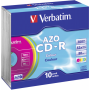 Verbatim - 1x10 Verbatim Data Life Plus 52x CD-R 80 700MB, Colour Slim