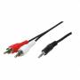 Logilink - LogiLink 1x3.5mm - 2xRCA, 1.5m audio cable 3.5mm Black