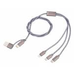 Troika - TROIKA CBL30/GY USB cable 1 m USB C USB C/Micro USB-A/Lightning Grey 