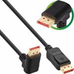 Inline - InLine DisplayPort 1.4 cable, 8K4K, upward angled, black/gold, 3m