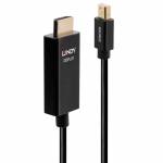 Lindy - Lindy 40921 video cable adapter 1 m Mini DisplayPort HDMI Black