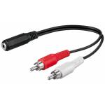 Goobay - Wentronic AVK 179-020 0.2m 0.2m 3.5mm 2 x RCA audio cable