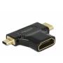 Delock - DeLOCK HDMI-A/HDMI Mini-C+ Micro-D, F/M+M HDMI Mini-HDMI + Micro-HDMI Black
