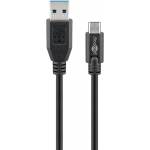 Goobay - Wentronic USB A/USB C, 1 m 1m USB A USB C Male Male Black USB cable