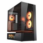 Cougar - COUGAR Midi Tower Case, CFV235 Vision, ARGB, LCD Display, Glass, Black 
