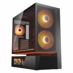 Cougar - COUGAR Midi Tower Case, CFV235 Vision, ARGB, LCD Display, Mesh, Black 